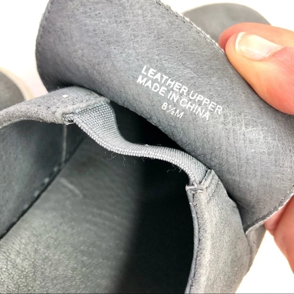 J/Slides Acer grey suede slip on platform sneakers size 8.5